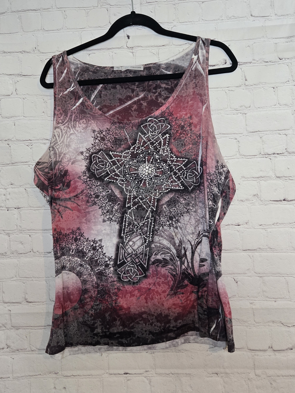 Maurices Y2k Mall Goth Grunge Mcbling Tribal Crass Tank Sz XL